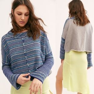 Free People Boho Catalina Blue Raw Edge Sw…
